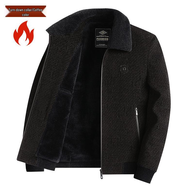 

Luomeng Men s Warm Chenille Stand Collar Jacket - Velvet Thickened for Autumn/Winter 185/2XL (for weight 140-160 lbs)
