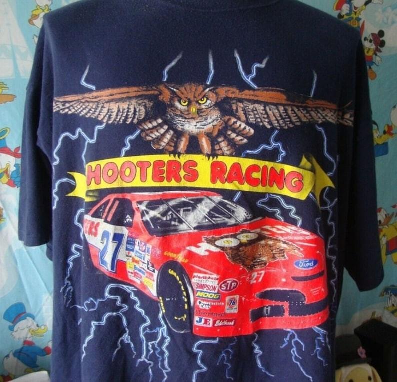 Hooters Racing Loy Allen Nascar Racing T-shirt classic black tee shirt QT2558 Unisex T-Shirt S