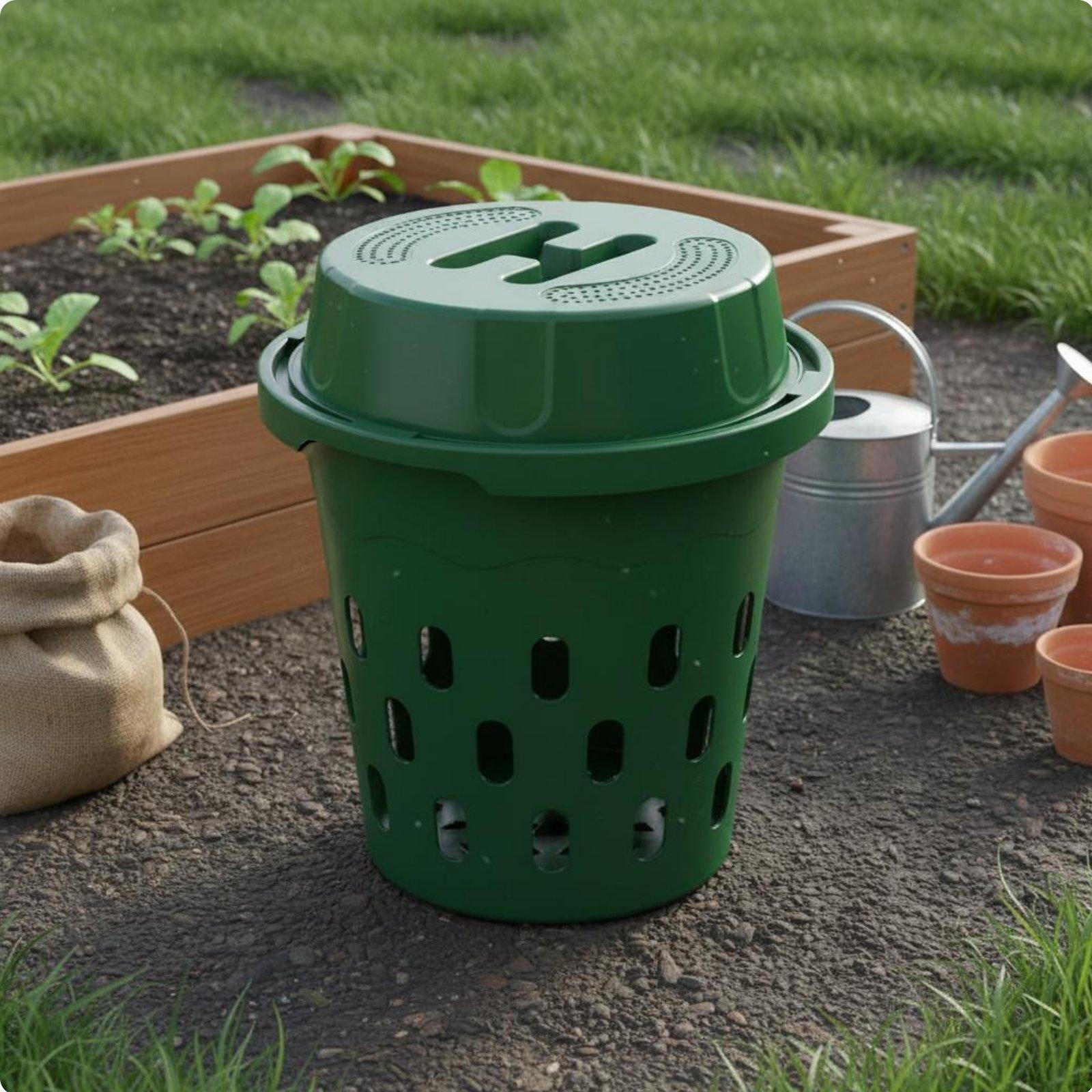 Worm Compost Bin Organic Composting Vermicompost Composted Nutrients Maker Kitchen Scraps