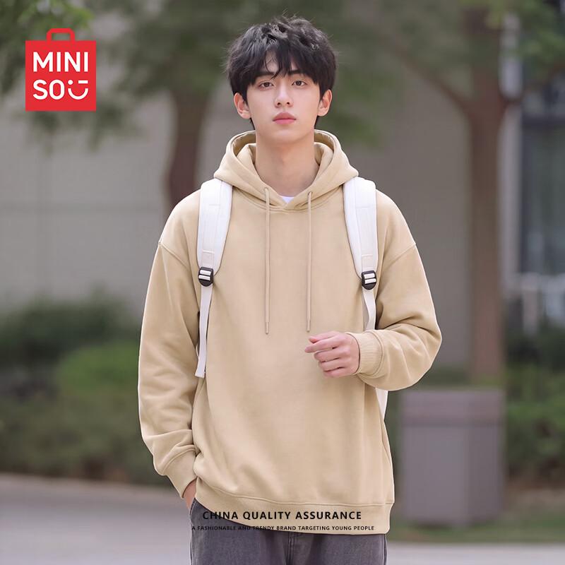 MINISO Men's Casual Loose Fit Hooded Pullover Sweatshirt