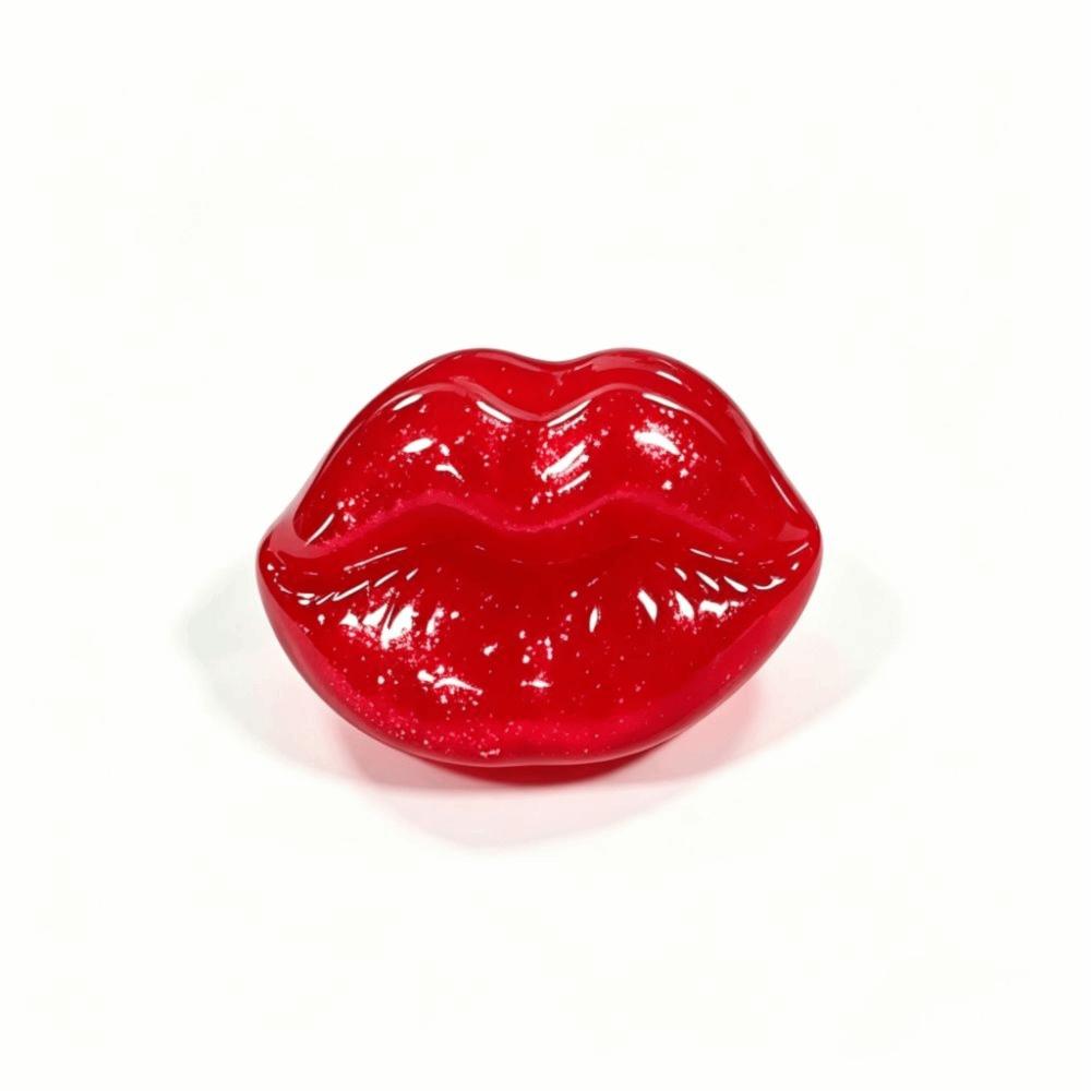 Glitter Maltose Squeeze Toy Big Red Lip Fingertip Toy Creative Slow Rebound Toy Sensory Play