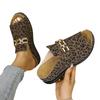 Foreign trade large size summer new slope heel thick-soled slippers metal decoration Roman style fish mouth beach cool leopard print slippers