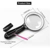 Magnifying Glass With Light, 10x Handheld Large Magnifying Glass 12 Led Less