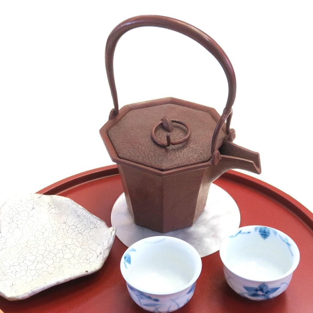 Takaoka Copperware Kita Shobei Hot 250ml Takaoka Iron Made in Product Number 22115 Teapot, Octagonal, Red, Approx. Capacity, Teapot, Japan,