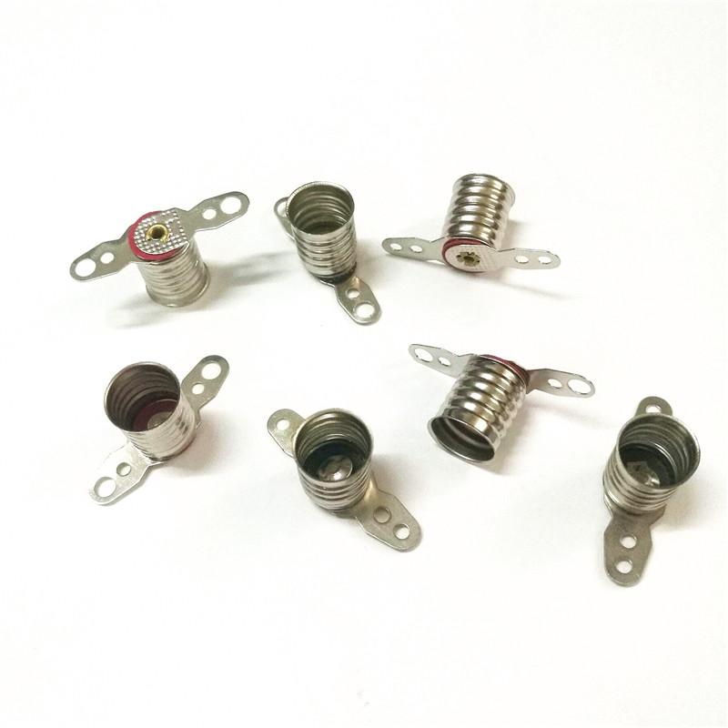 100pcs E10 Lamp Bulb Holder, Miniature Lamp Socket with Solder Plugs,light Base Lampholder Ircuit Electrica Long Leg LED Bulbs