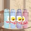 1PC Bread Cartoon Pattern 750ml Color Plastic Sports Water Bottle Leakproof Flip Straw Lid Suitable for Sports Office Home Use