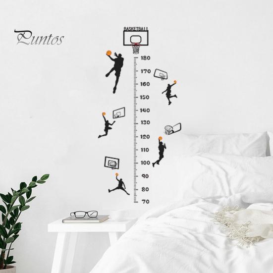 Creative Basketball Height Chart Sticker Growth Height Chart Measurement Removable DIY Decorative Self-Adhesive Wall Decal