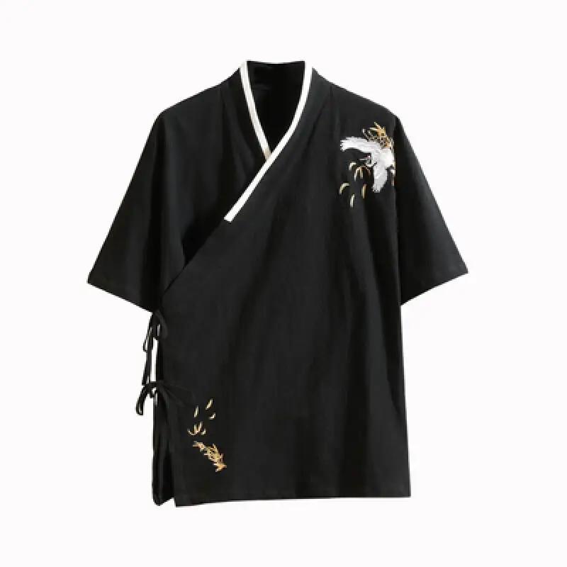 Spring New Chinese Style Kung Fu Tops Men Diagonal Front Closure Hanfu Blouse Harajuku Cardigan Male Traditional Chinese Clothes