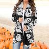 Women's Halloween  Cat  Print Cardigan Coat