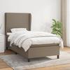 Maison Exclusive - Bed Slat Base with Taupe Mattress 100x200 Cm Fabric