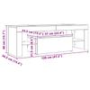 TV Stand with LED Artisan Oak 120 X 36.5 X 40 Cm Engineered Wood