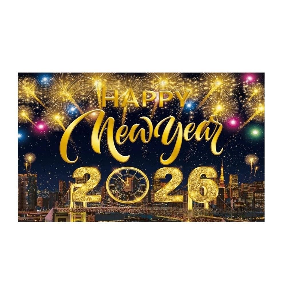Banner 2026 Background Cloth 150x100CM New Year Wall Decor Cloth New Year Backdrop Porch Sign