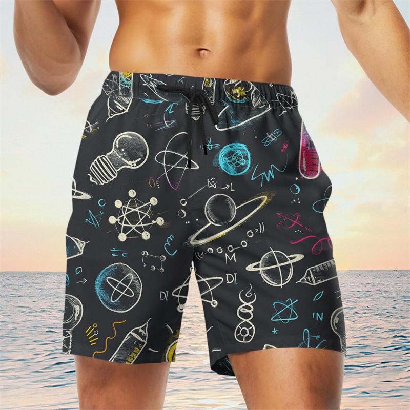 Funny Mathematics Class Graphic Beach Shorts For Men Fashion Summer Vacation 3D Printed Kids Swim Trunks Casual Loose Short Pant