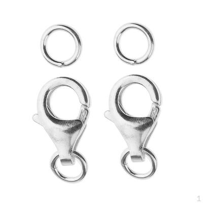 2 Stück Robuster Karabinerverschluss mit Silbernem Ösenring für Handgefertigten Schmuck