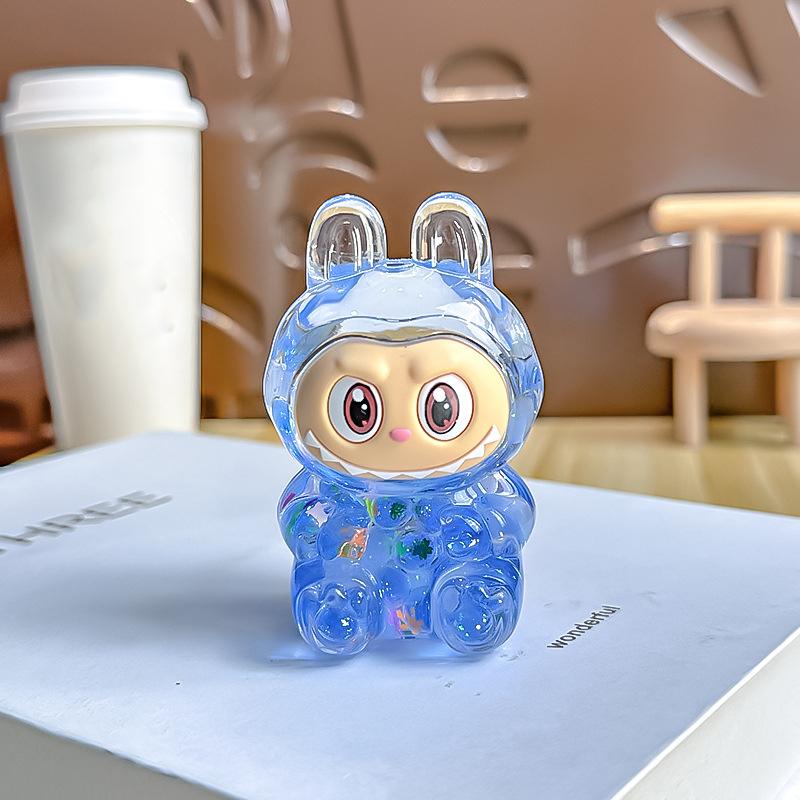 Cartoon Cute Labubu Quicksand Ornaments Car Ornaments DIY Home Decoration Gifts
