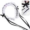 Liebliches Süßes Haarband Anime Maid Cosplay Stirnband Lolita Rüschenspitze Kopfschmuck Handgefertigt Schleife Haarschmuck