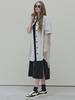 Avang Dart Sleeve Logo Long Dress - Black
