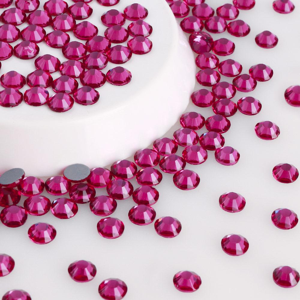 QIYI  Glass Flatback Round Rhinestones 2058 12 Facets Hotfix Bulk Rhinestone for  Shoes Garment  Nail Art Craft
