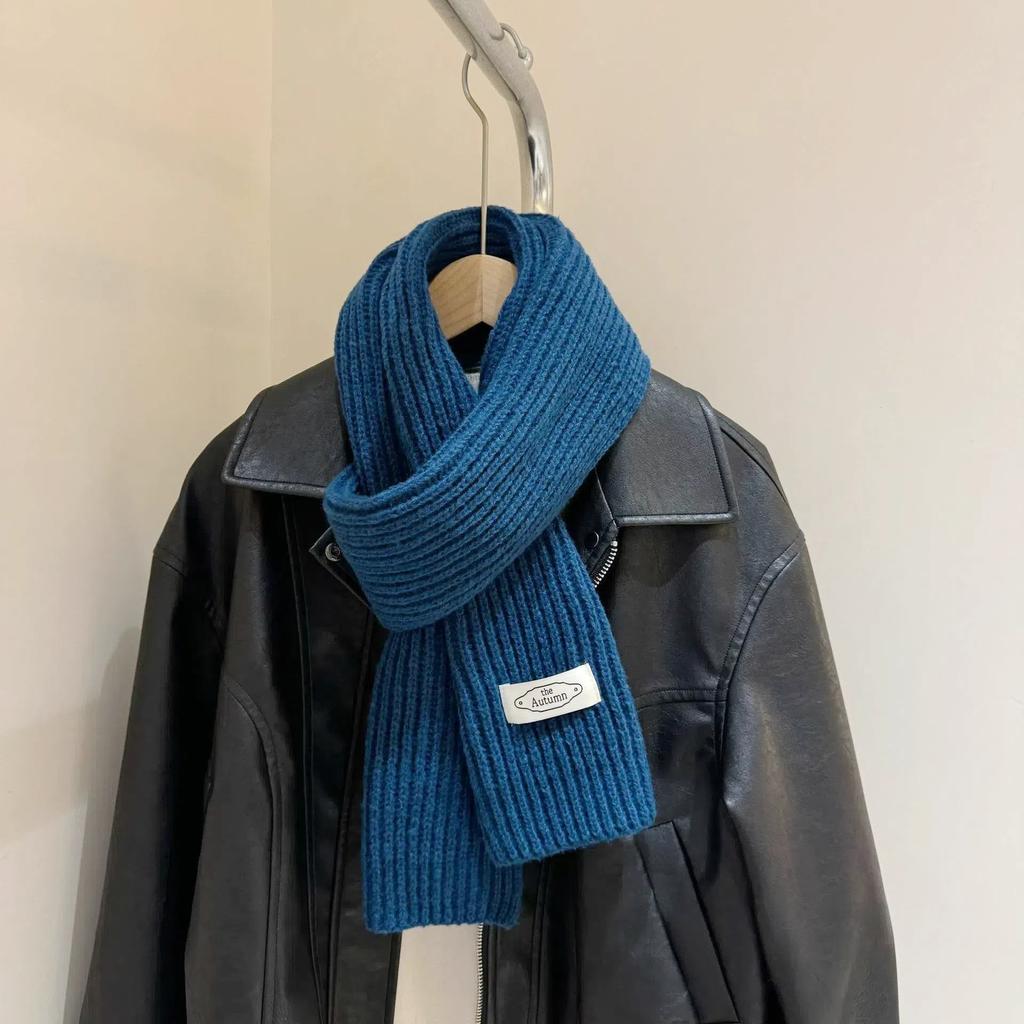 Winter Scarf for Men and Women Same Style  Solid Color  Striped Soft Knitted  Versatile  Fashionable  Simple  Versatile  Warm Scarf