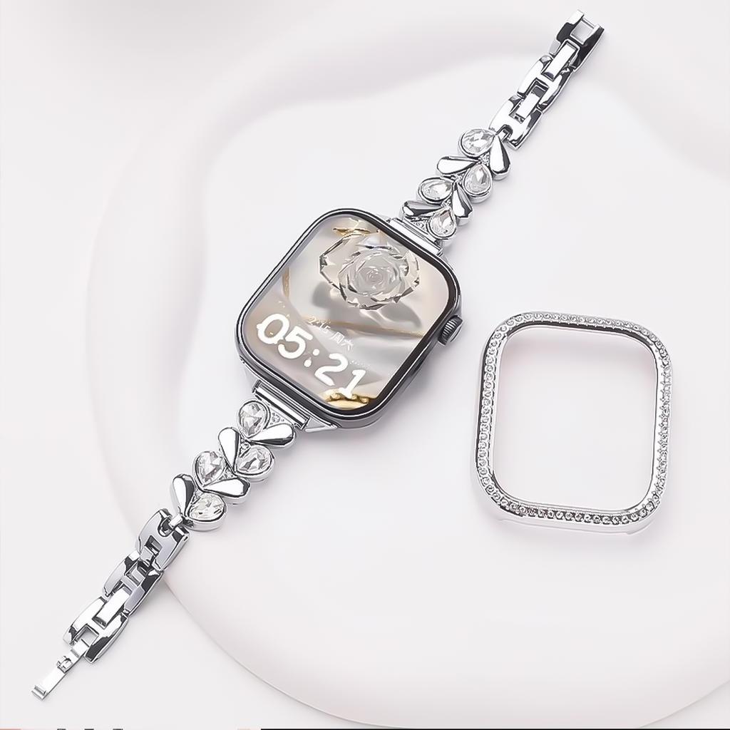 Damen Diamant Hülle Für Redmi Watch 6 Hohl PC Hartschalen Bumper Für Redmi Watch 6 Smartwatch Schutz Anti-Fall Hülle