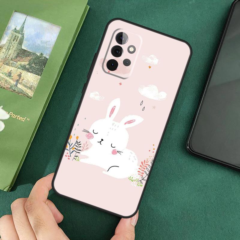 Cartoon Rabbit Bunny Case For Samsung Galaxy A54 A51 A71 A31 A41 A12 A22 A32 A52 A72 A52S A14 A70 A53 Cover