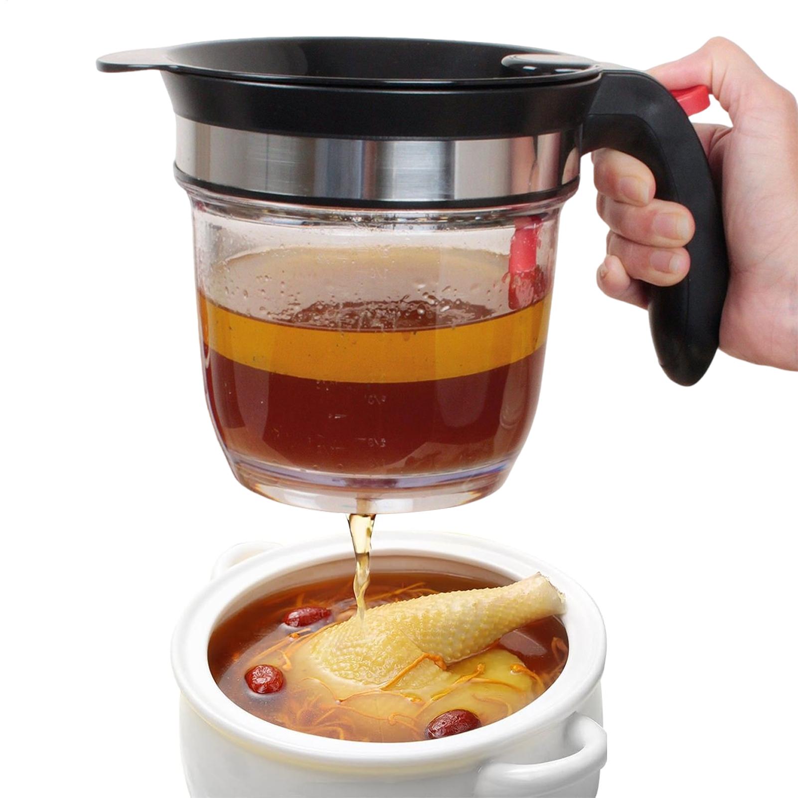 

Жироотделитель 1 л Многофункциональный Быстрое разделение Жироотделитель Термостойкий Портативный Сепаратор для соуса с нижним клапаном China Mainland