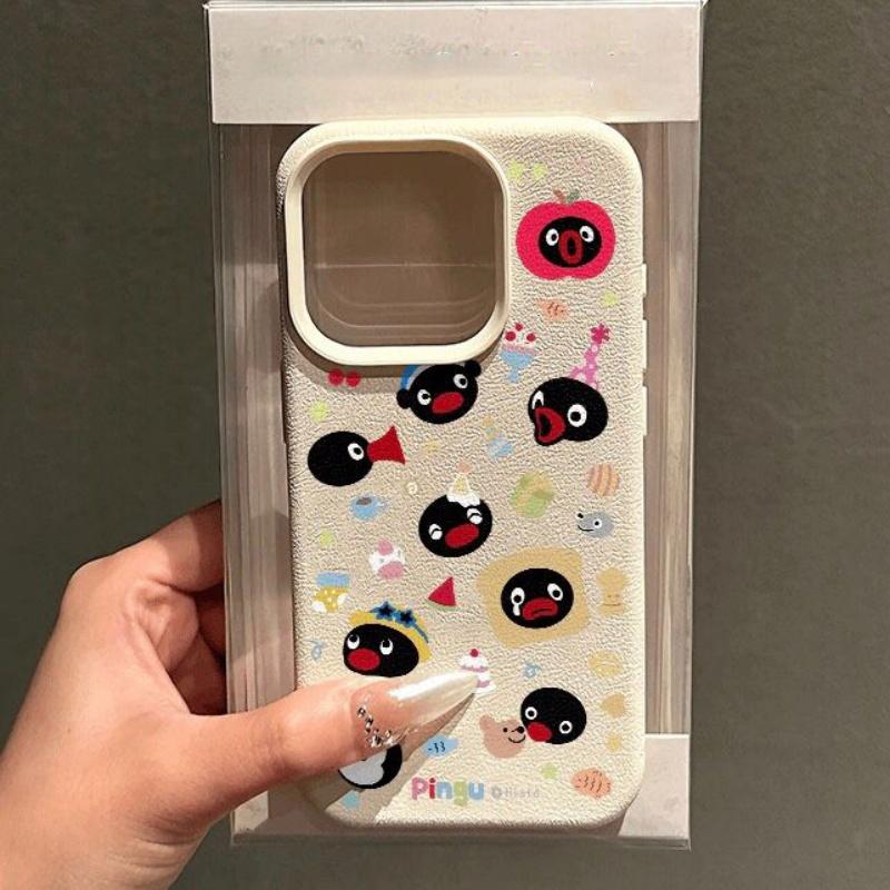 Case For Redmi Note 14 4G 13 12 PRO 5G Plus 11S 13C 14C 12C 12 13 A5 A3 Bracelet Chain Cute Pingu PU Leather Cover