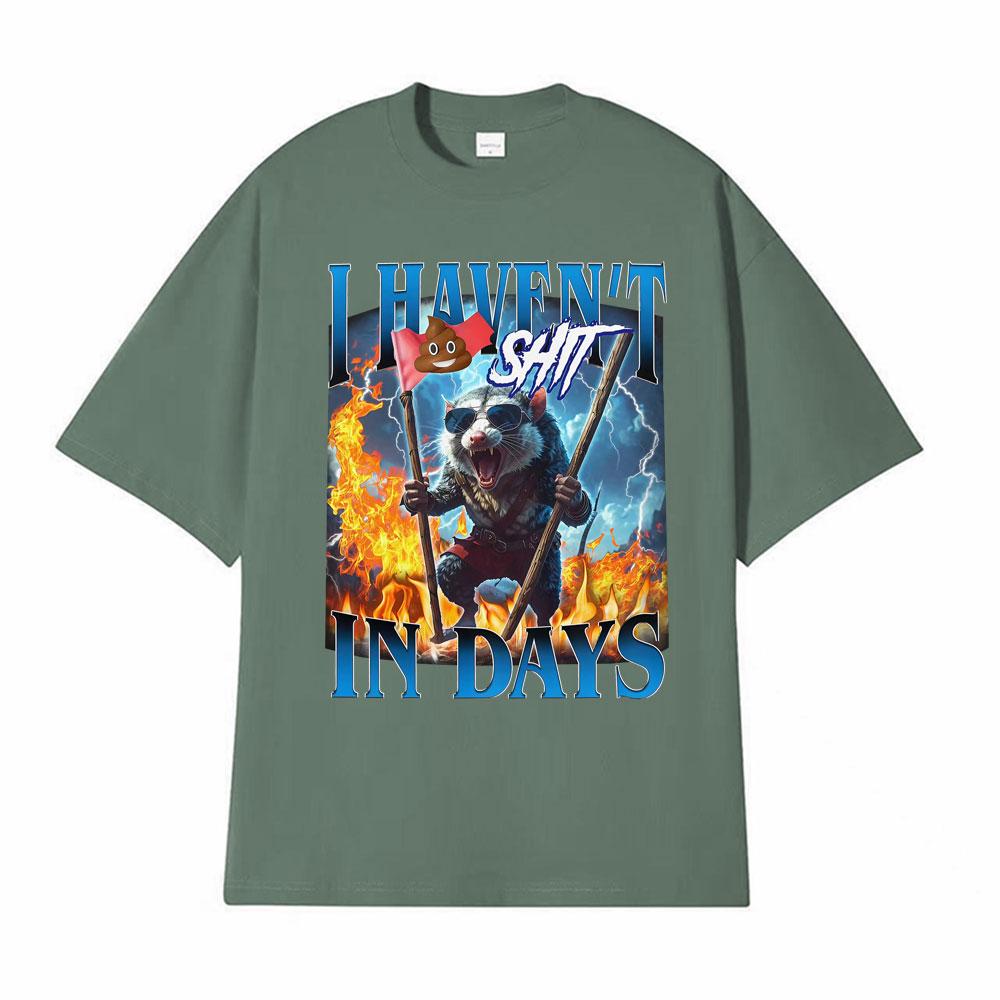 

I Havent Shit in Days Funny Possum Meme T Shirts Unisex Fashion Vintage Hip Hop Oversized Tshirt Men Casual T Shirt Streetwear 4XL