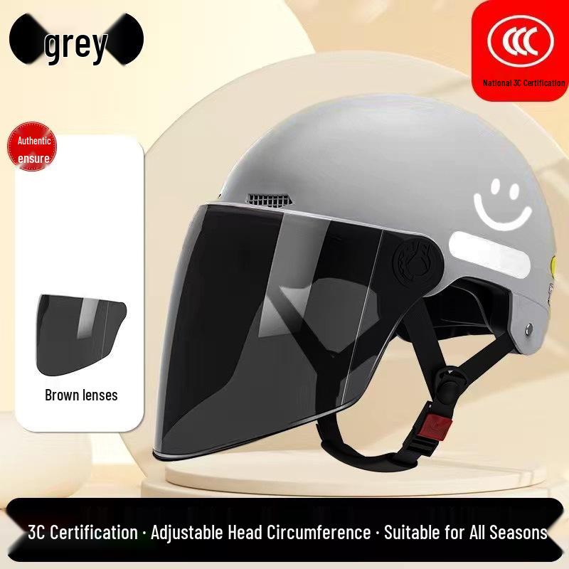 3C Certified Women's Electric Scooter Helmet, Breathable, Sun-Protection, All-Season Half Helmet for Motorcycle Riding.