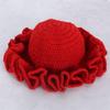 Handmade Knit Bucket Hat for Woman Weaving Ruffled Brim Bucket Hat Adult Teens Winter Cycling Fisherman Hat