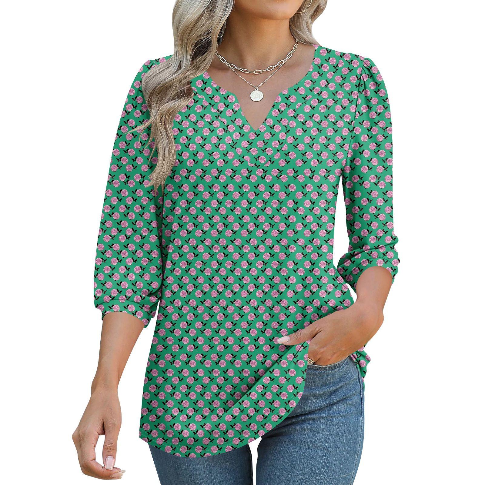 

Женские футболки с рукавом 3/4, футболки с графикой, повседневные базовые топы, пуловеры S