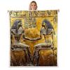 Various Cartoon Aircraft Biplane Jet Helicopter Clean White Background Pattern Flannel Throw Blanket, Warm Cozy Blanket