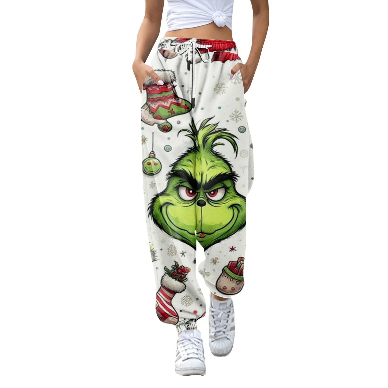 

Women s Fashion Christmas Loose Drawstring Waist Color Casual Sweatpants Pants M бежевий