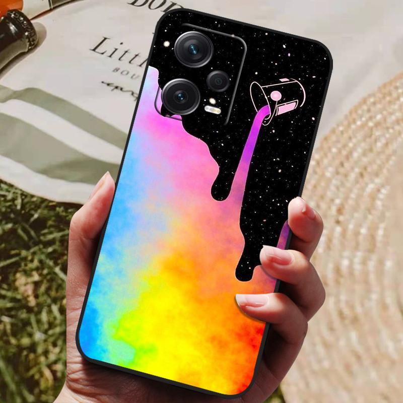 Dla Redmi Note 12 Pro 5G NFC Etui Czarna Pokrywka Lew Wilk Silikonowe Miękkie Tylne Etui Dla Telefonu Xiaomi Redmi Note12 Pro 5G Capa