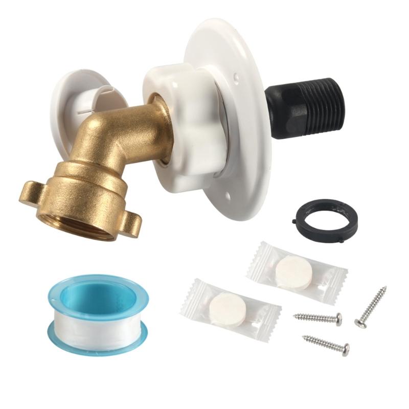 RVs City Water Fill Inlet Flange Brass with Check Valves, RVs Water Inlet Replacement 3/4NPT City Water Connection Inlet