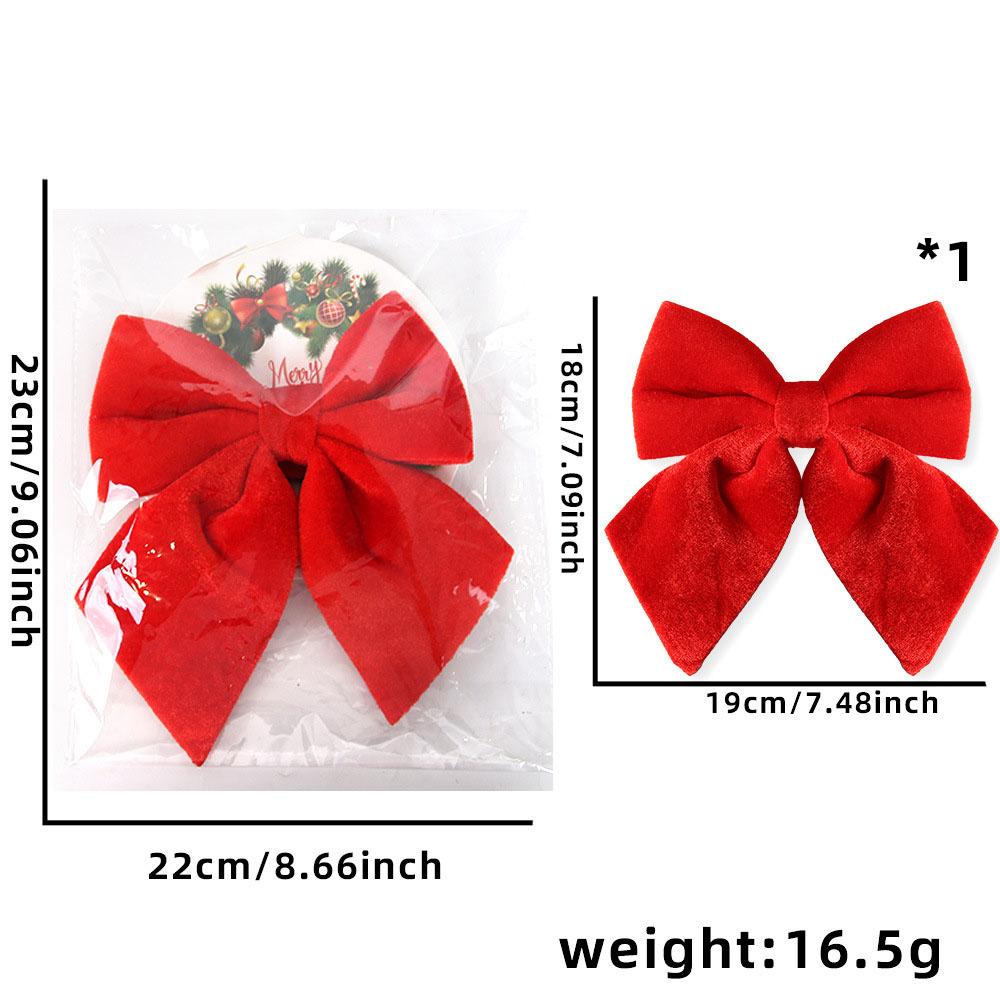 1pc Red Velvet Bows for Christmas Decorations DIY Window & Tree Hanging Ornament, Velour Bowknot Accent for Festive Home Décor