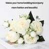 30 Cm White Peony Bouquet,5 Big Flower Heads and 4 buds,Home Simulation Flower,Wedding Decoration Flower,Home Decoration