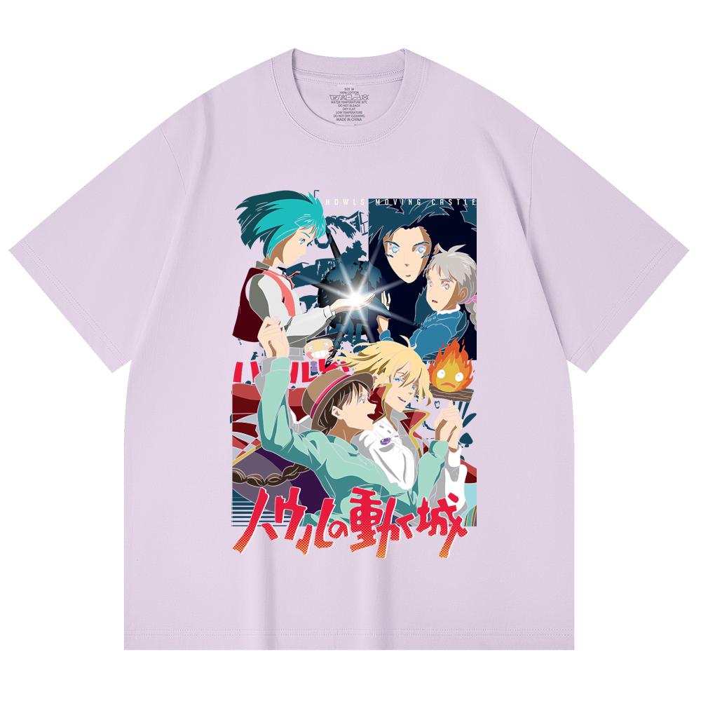 T-shirt Unisex Pesante 100% Cotone 230 g/m² Stampa Ghibli V2 Il Castello Errante