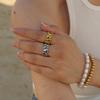 Yori Stainless Steel Metal Heart Open Ring 18K Gold Color Plated Minimalist Trendy Fashion Jewelry Accessories Gift