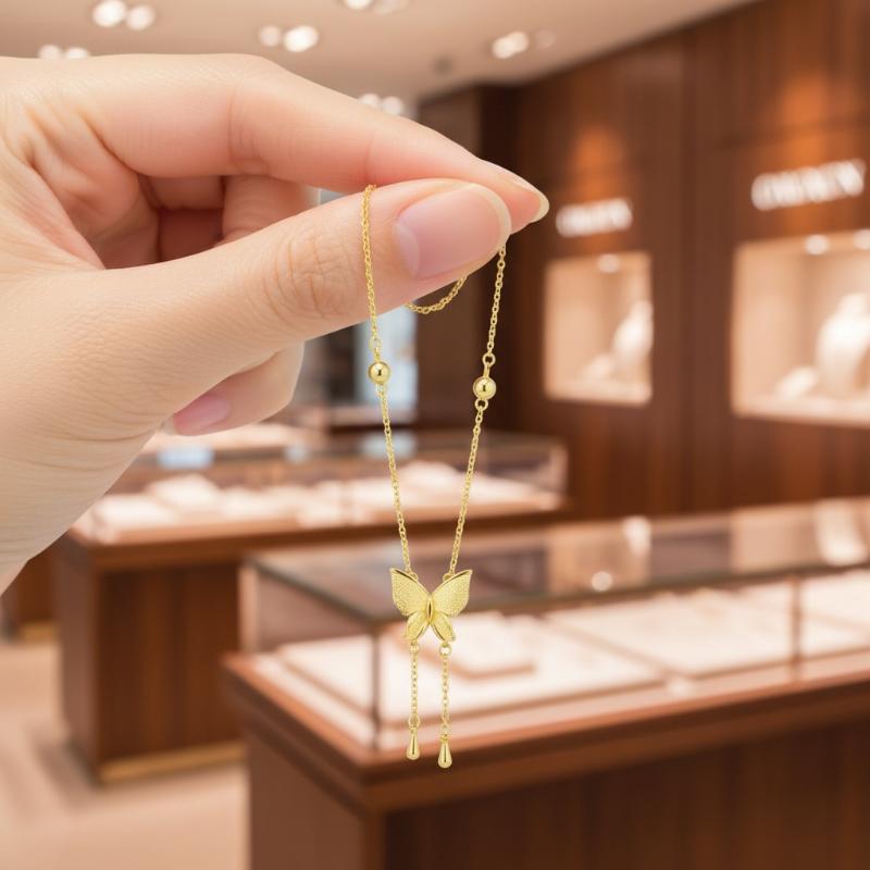 Dainty Gold Plated Butterfly Pendant Necklace 1Pc Adjustable Chain Hypoallergenic Jewelry Gift for Teen Girls Women