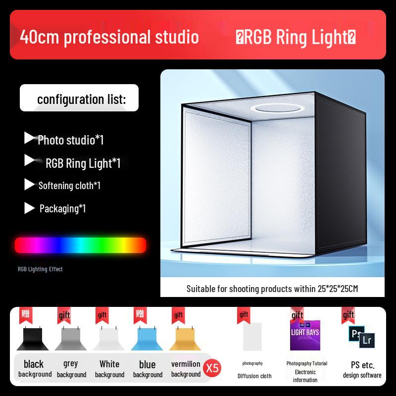 Compact Light Box for Still Life Photography - LED Studio for E-commerce Product Shots