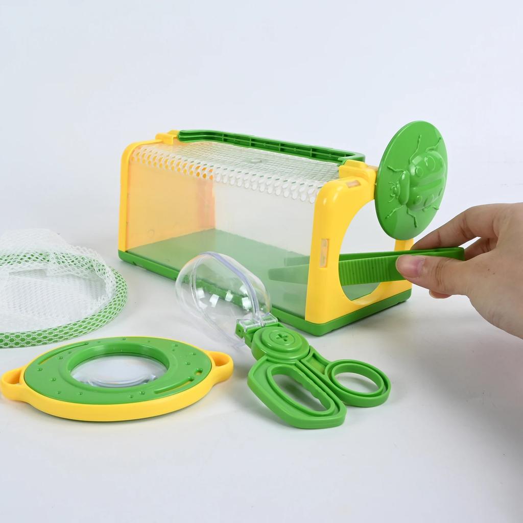 Non-Toxic Children'S Outdoor Tools Insect Observation Box Magnifying Glass Capture Net Capsule Clip Adventure Role-Playing Puzzle Toy