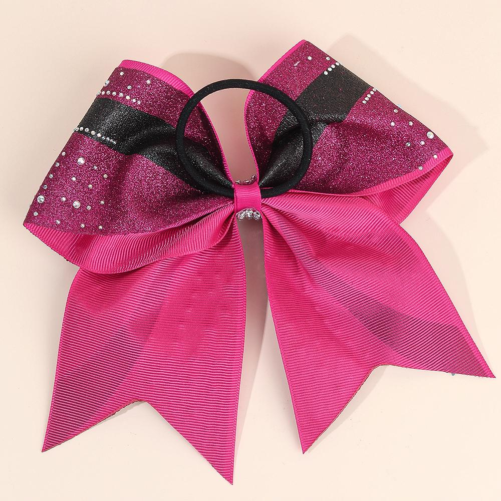 Glitter Rhinestone Large Bow Hair Band For Girls Women Sweet Shiny Crystal Rubber Bands Hair Elastics Daily Party Accessories