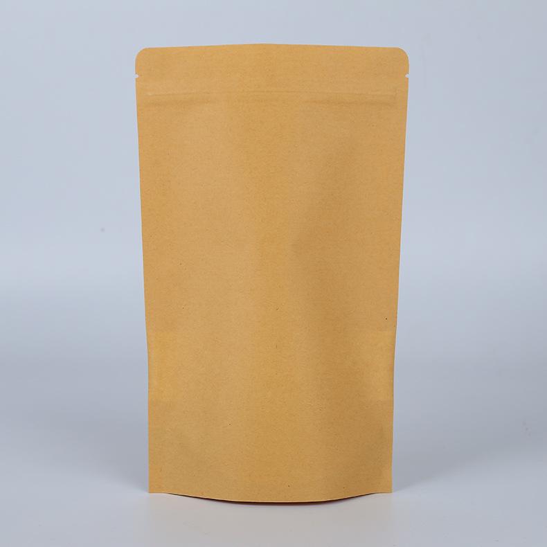 High-Definition Windowed Kraft Paper Self-Sealing Stand-Up Pouch for Tea or Food Packaging