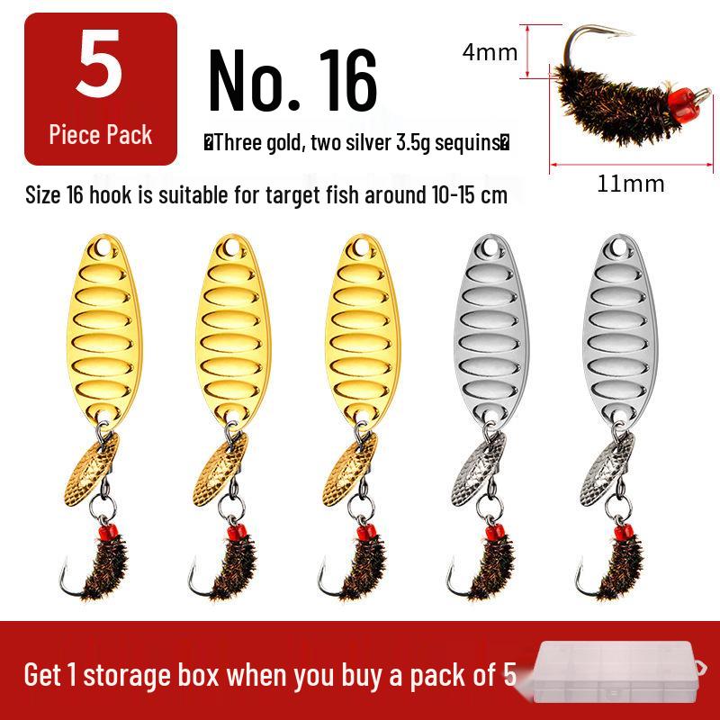 Modified Fly Fishing Hooks: Flat Vibration Spinner, Dragon Scale Micro Lures for Mandarin Fish & Crucian Carp