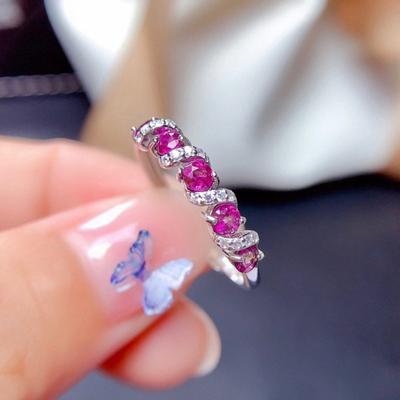 Dragon Fruit Red Corundum New Fashion Delicate Twisted Thread Full Diamond Open Ring Feminine Ring Ring Wedding Jewelry