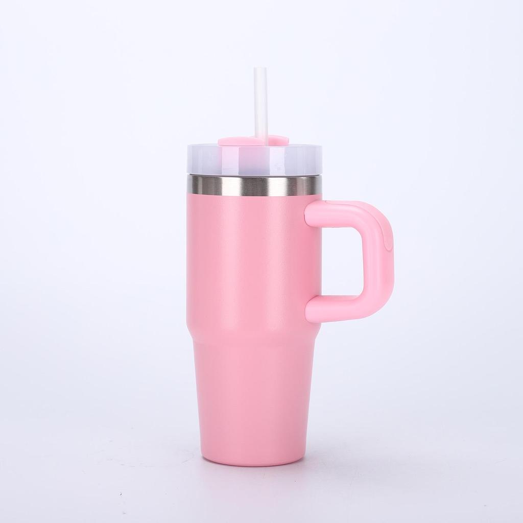 14-20oz Edelstahl-Thermosbecher mit Griff und Strohhalm