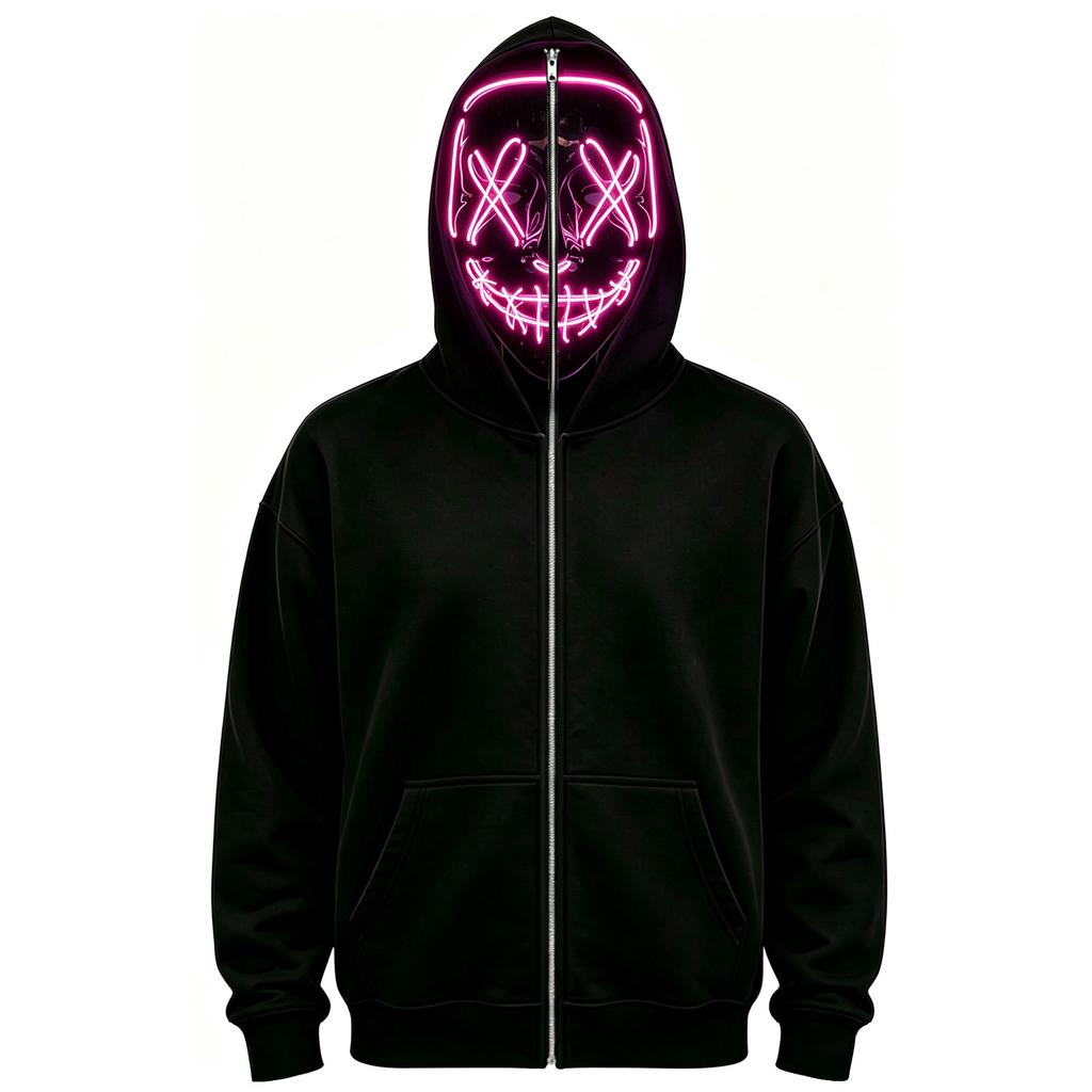 Unisex Halloween Face Print Long Sleeve Hoodie Pullover Sweatshirt for Men Women