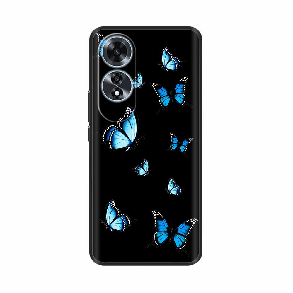 For Oppo A60 4G Case Love Heart Butterfly Soft Silicone Painted Back Cover For Oppo A60 OppoA60 4G Phone Shell Housing Fundas