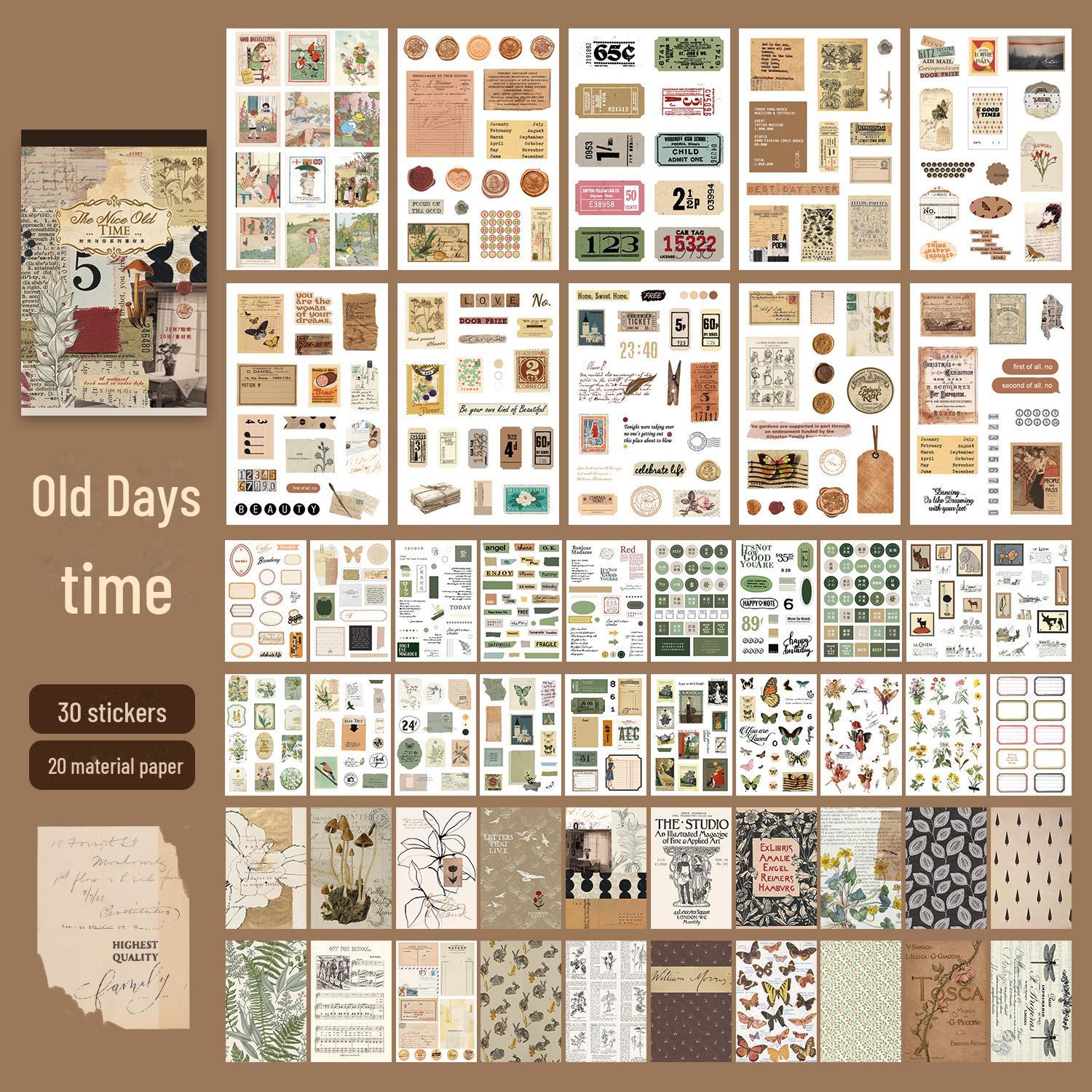 

Блокнот Xinmo Retro Art - серия «Время и ты»: 4 стиля, 50 декоративных подложек